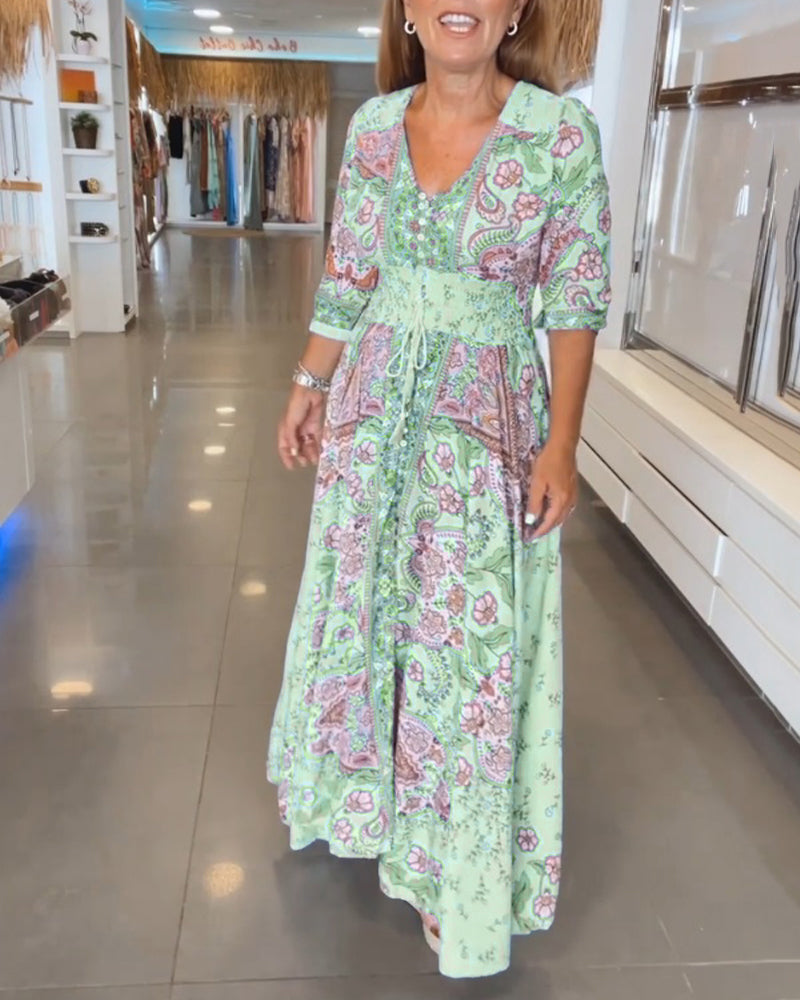 Mia – Elegant Vacation Dress with V-Neck