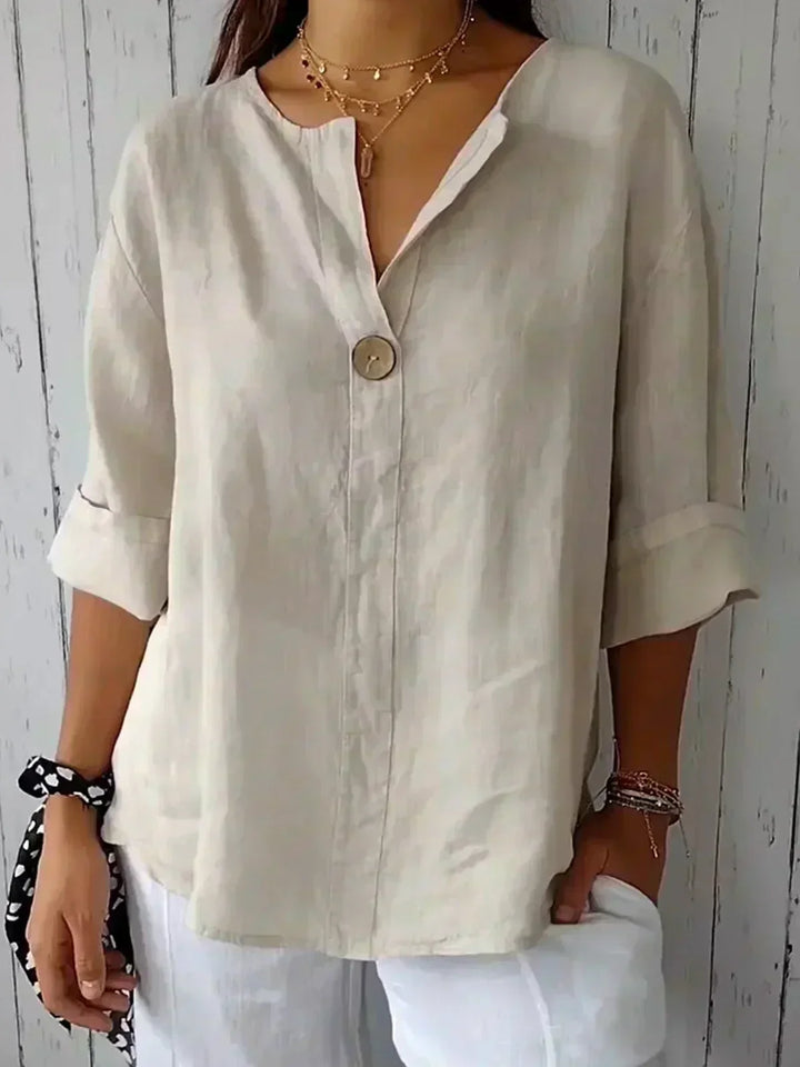Aria | Casual Blouse with Short Sleeves and V-Neck