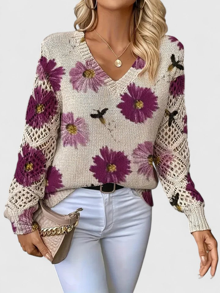 LIZA | Elegant Sweater with Flowers