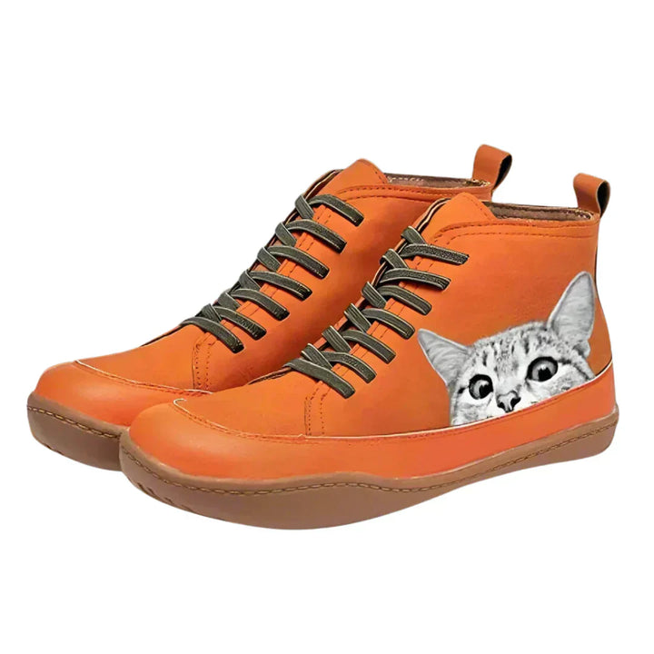 Savrani | Cat-Inspired Leather Ankle Boots