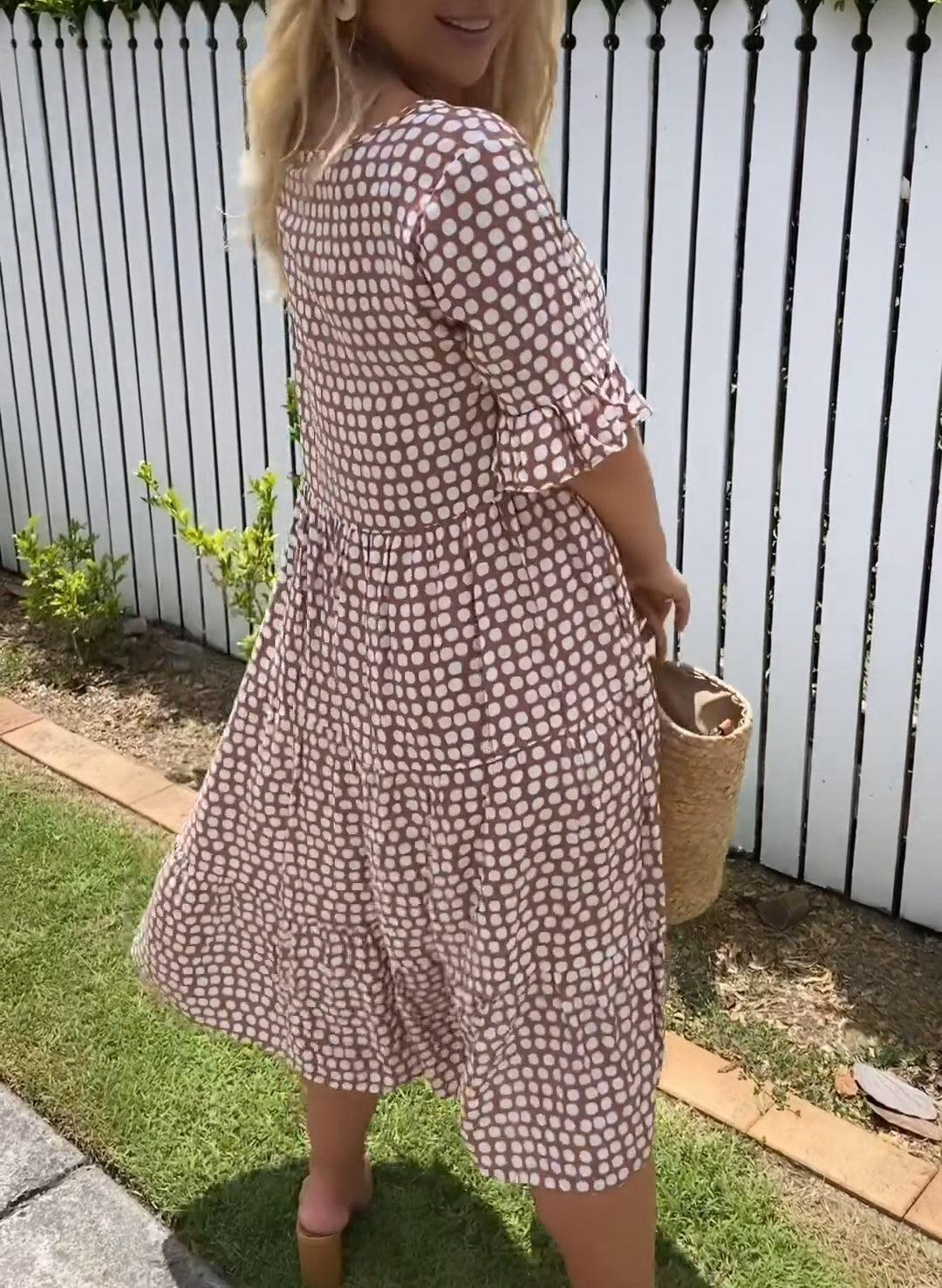 Stella - Summer Midi Dress with Dots