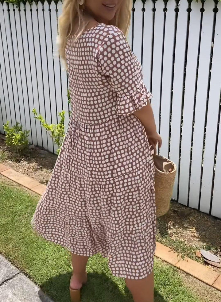 Stella - Summer Midi Dress with Dots