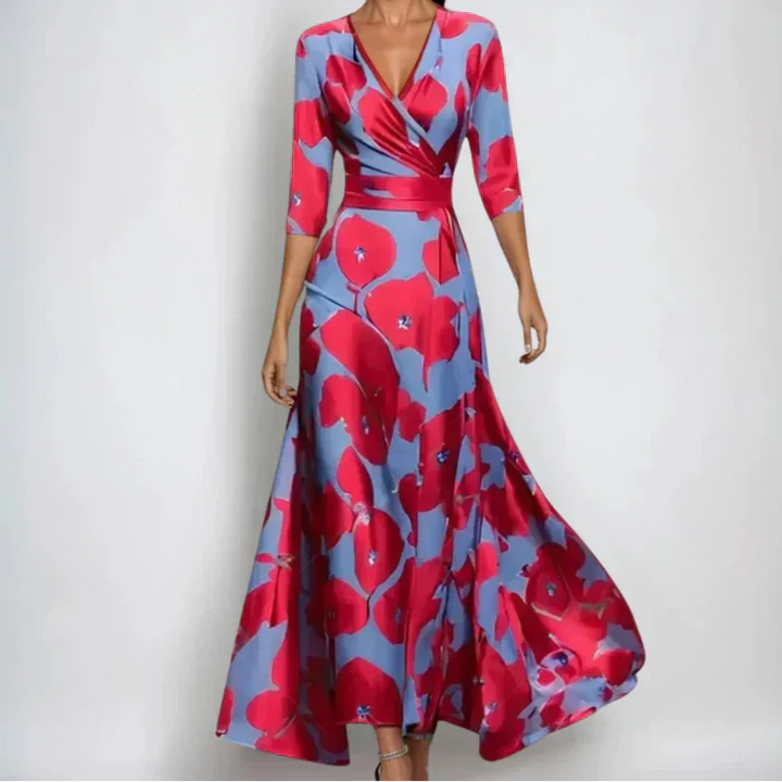 ISABELLA – WRAP DRESS WITH ENCHANTED FLOWERS