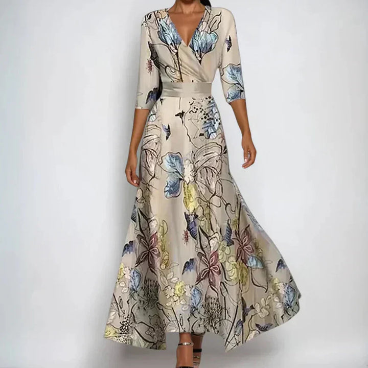 ISABELLA – WRAP DRESS WITH ENCHANTED FLOWERS