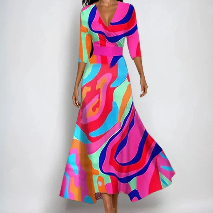 ISABELLA – WRAP DRESS WITH ENCHANTED FLOWERS