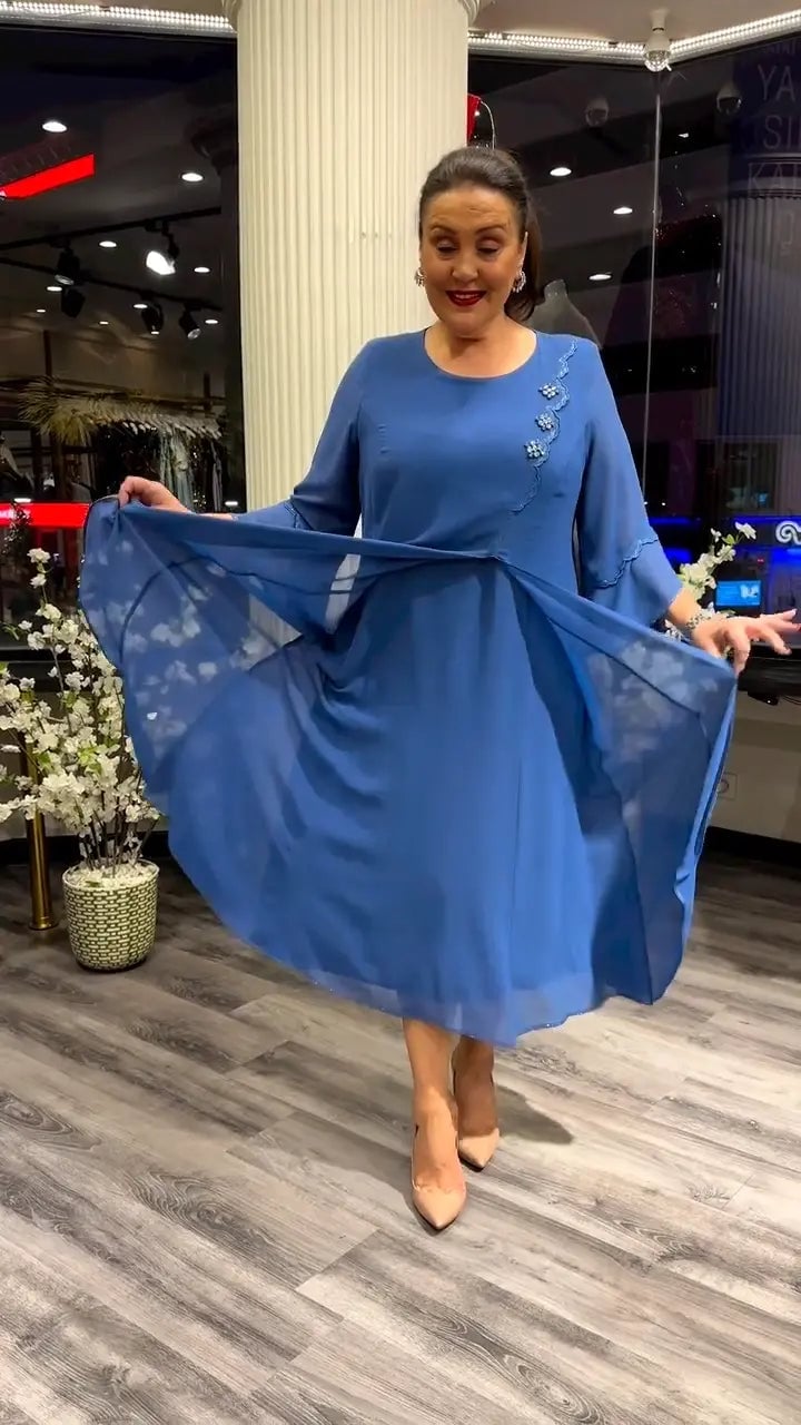 SAMARA – WIDE SOLID COLOR CHIFFON DRESS FOR WOMEN