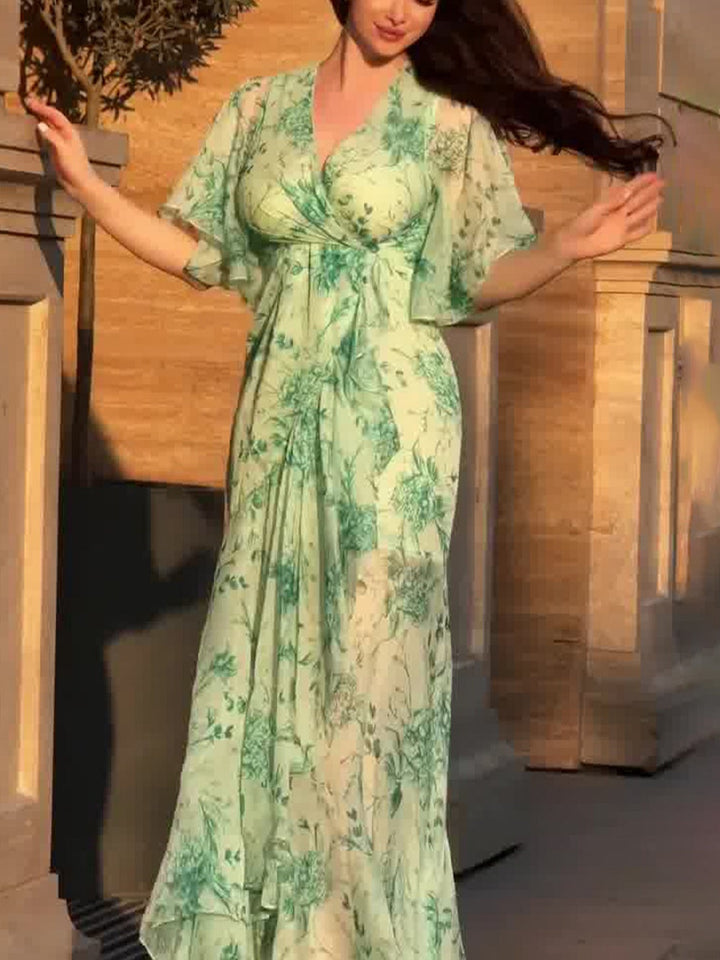 VIVIANA – MAXI DRESS WRAPPED IN ELEGANCE AMONG BLOOMS