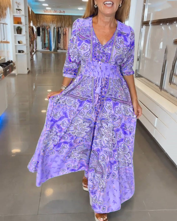 Mia – Elegant Vacation Dress with V-Neck