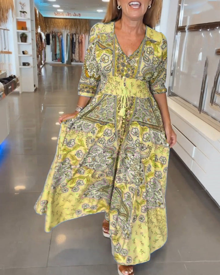 Mia – Elegant Vacation Dress with V-Neck