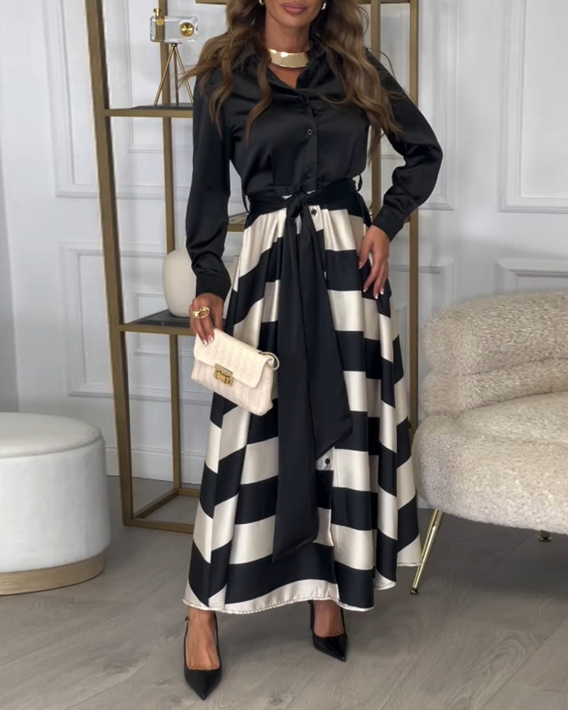 Ariana - Elegant Striped Dress