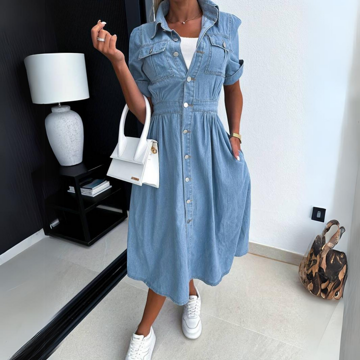 TAYLOR – DENIM DRESS WITH BUTTONS