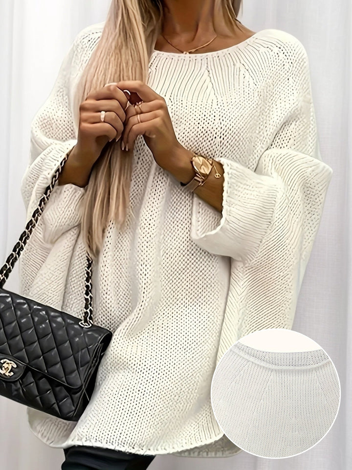 Natalie | Elegant Knitted Sweater with Batwing Sleeves