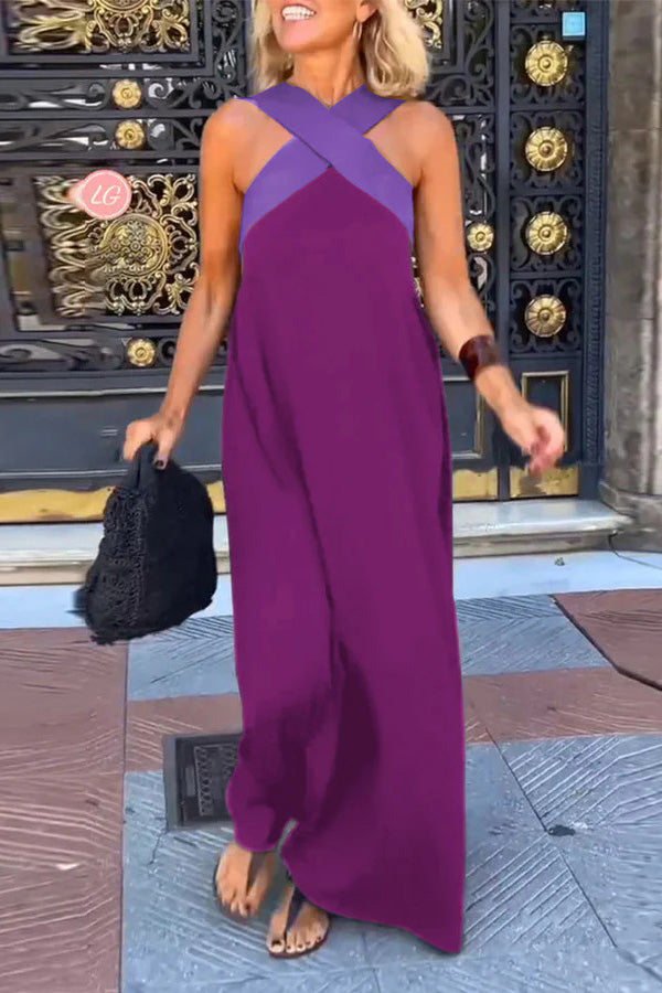 CARYS – WOMEN'S BACK CROSS DRESS, SLEEVELESS