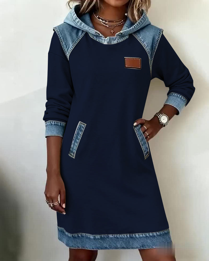 Stefana | Hoodie Dress with Contrasting Inserts