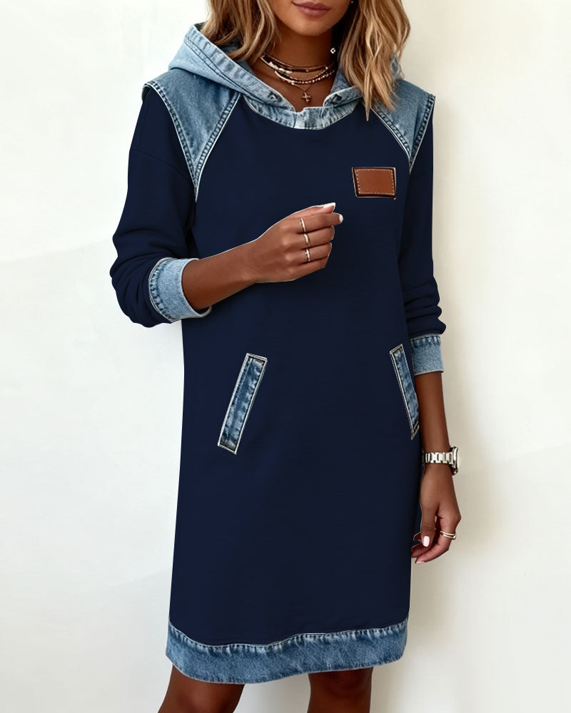 Stefana | Hoodie Dress with Contrasting Inserts