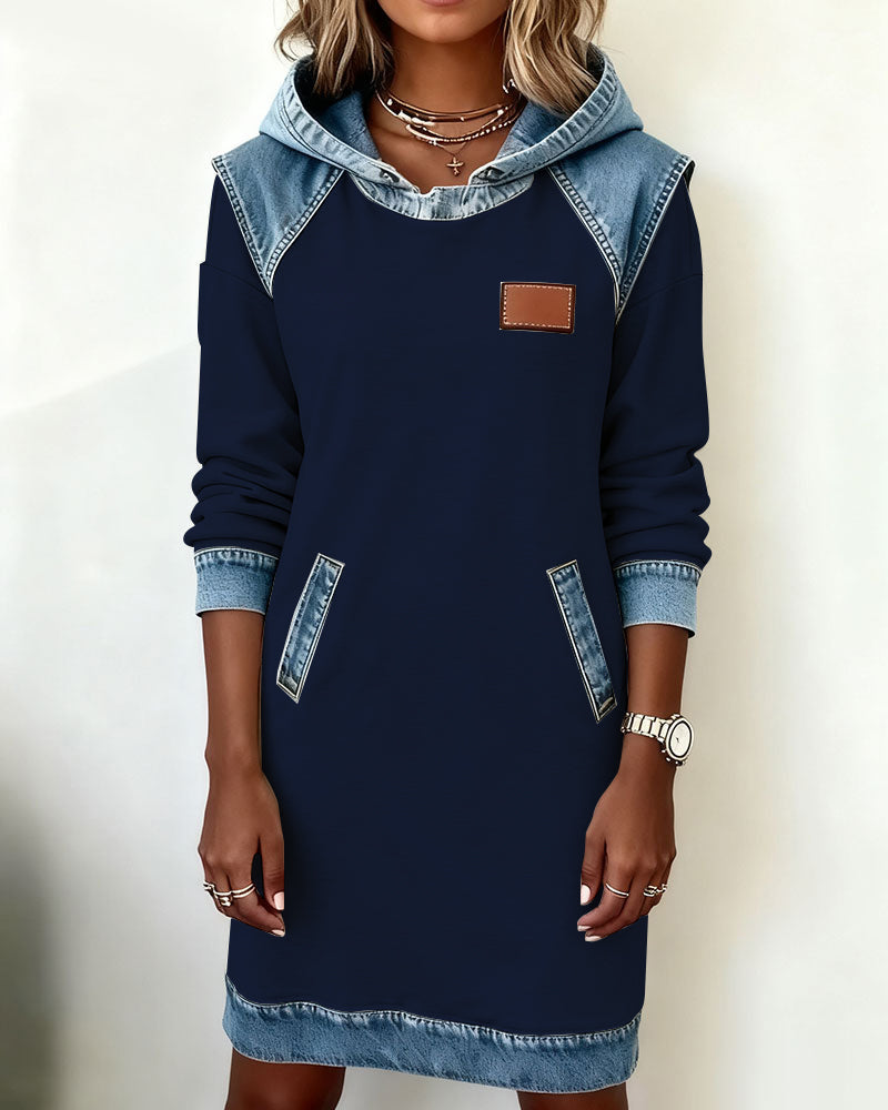 Stefana | Hoodie Dress with Contrasting Inserts