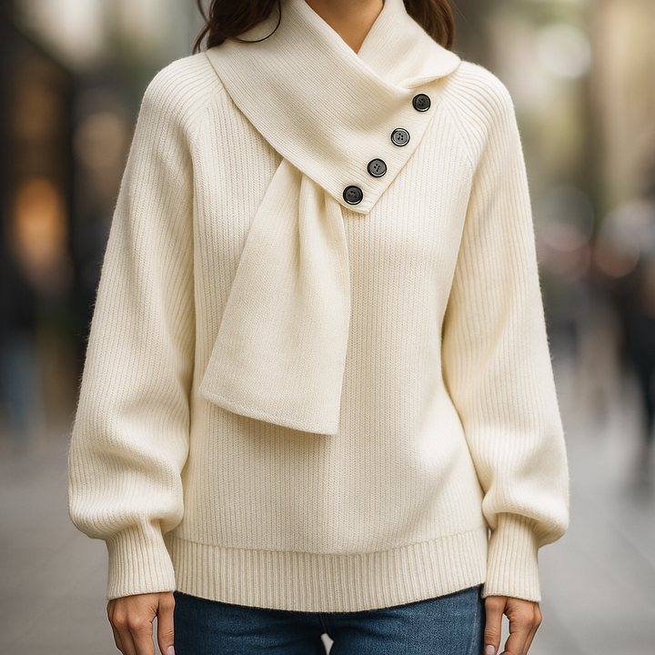 Anastasia | Cozy Scarf-Neck Sweater