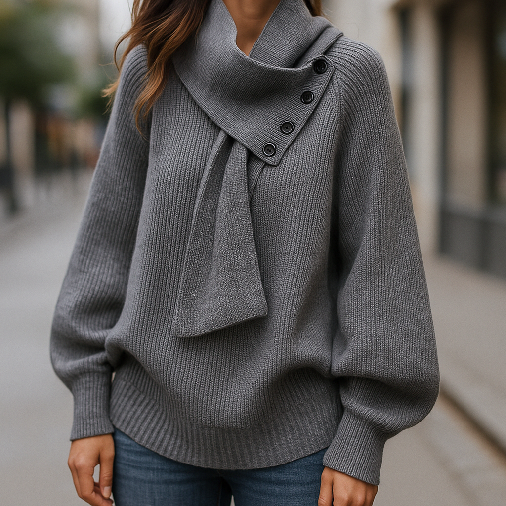 Anastasia | Cozy Scarf-Neck Sweater