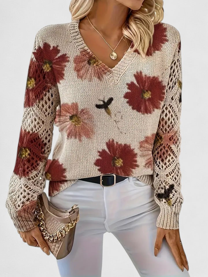 LIZA | Elegant Sweater with Flowers