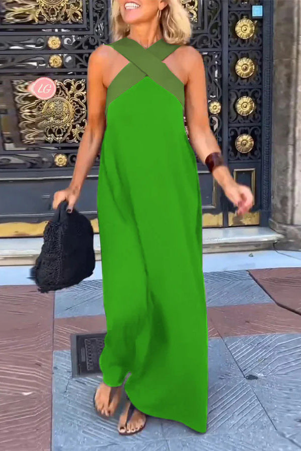 CARYS – WOMEN'S BACK CROSS DRESS, SLEEVELESS