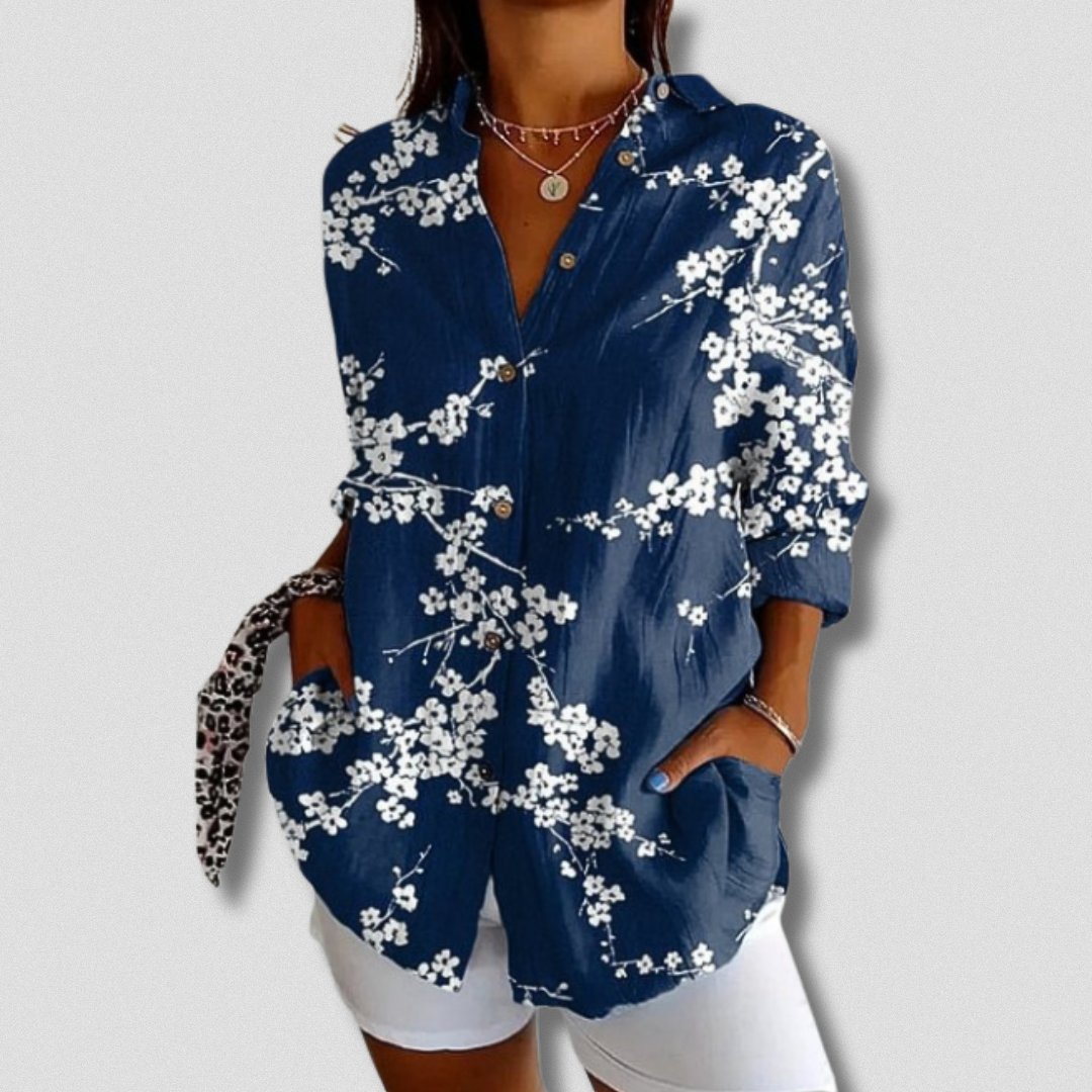 Fallon | Long Sleeve Floral Print Shirt