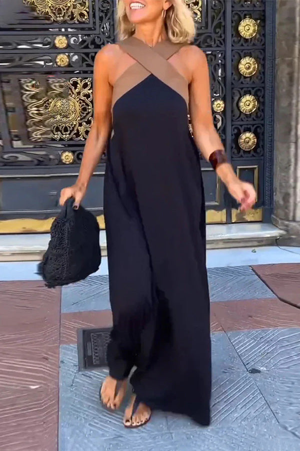 CARYS – WOMEN'S BACK CROSS DRESS, SLEEVELESS