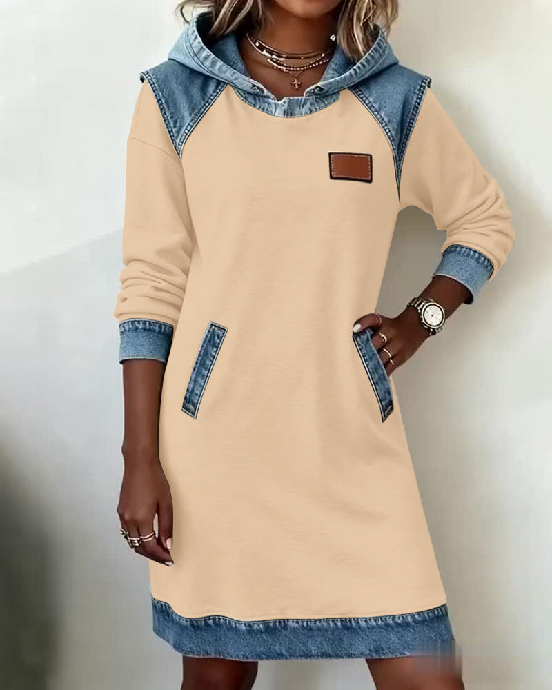 Stefana | Hoodie Dress with Contrasting Inserts