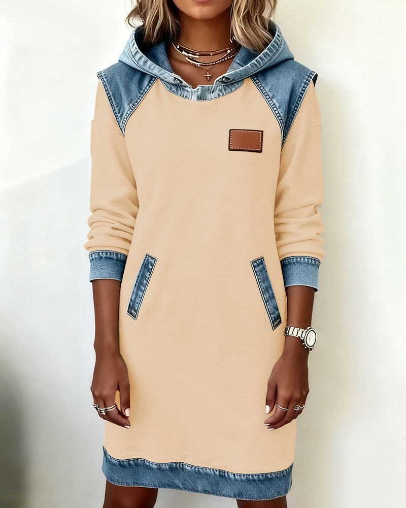 Stefana | Hoodie Dress with Contrasting Inserts