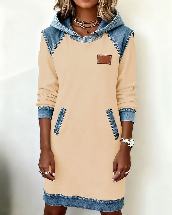 Stefana | Hoodie Dress with Contrasting Inserts