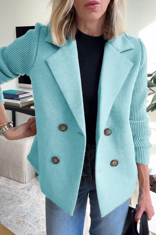 Freya - Elegant Blazer with Knitted Sleeves