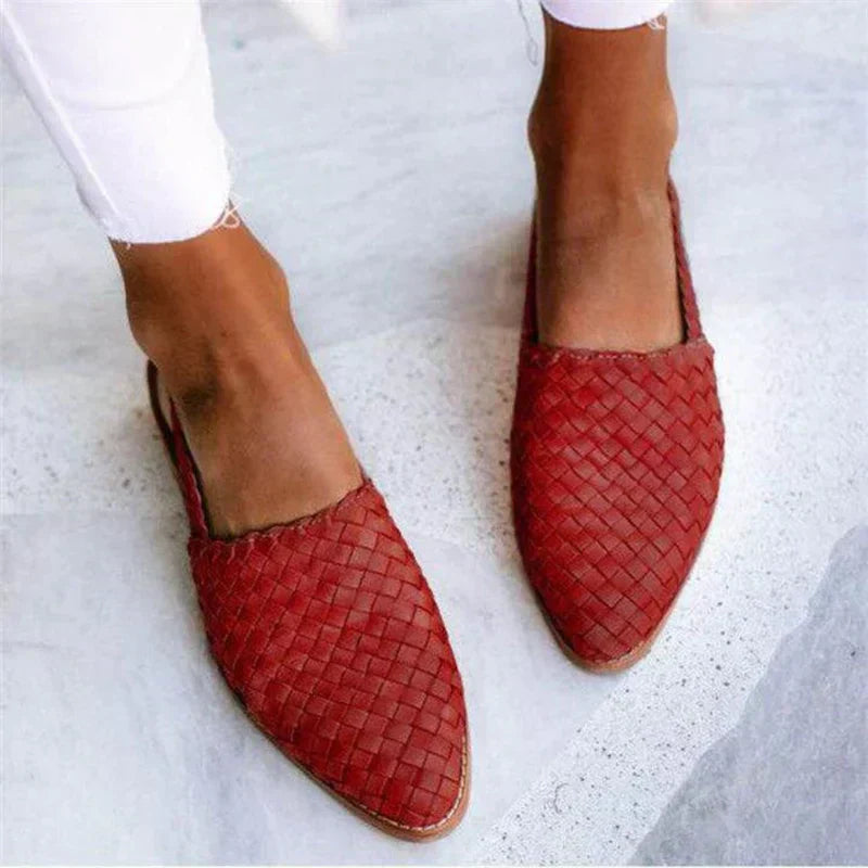 Lisa | Stylish Woven Strap Flat Shoes