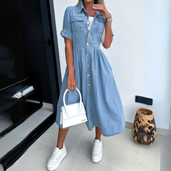 TAYLOR – DENIM DRESS WITH BUTTONS