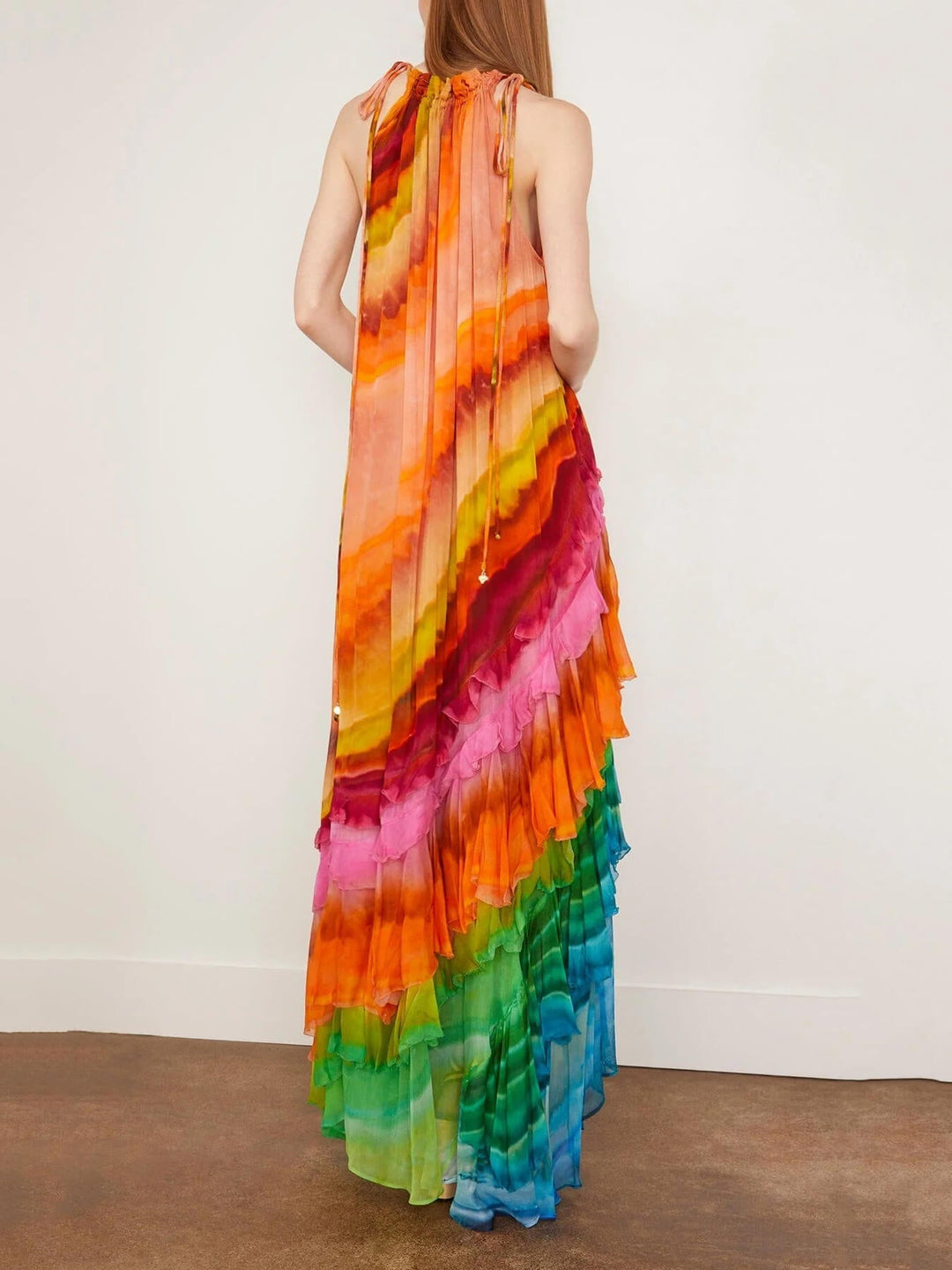 LUNA – IRIS RUFFLED DRESS IN MULTICOLOR
