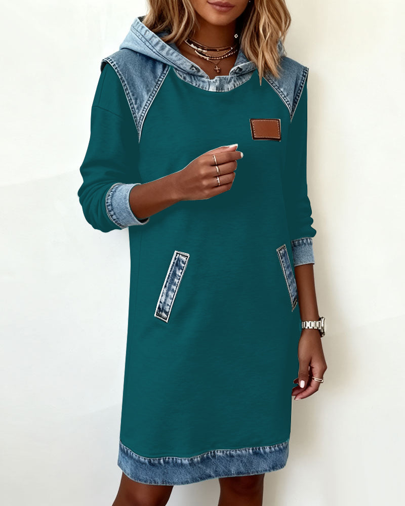 Stefana | Hoodie Dress with Contrasting Inserts