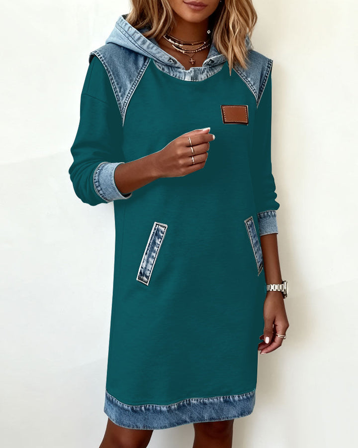 Stefana | Hoodie Dress with Contrasting Inserts