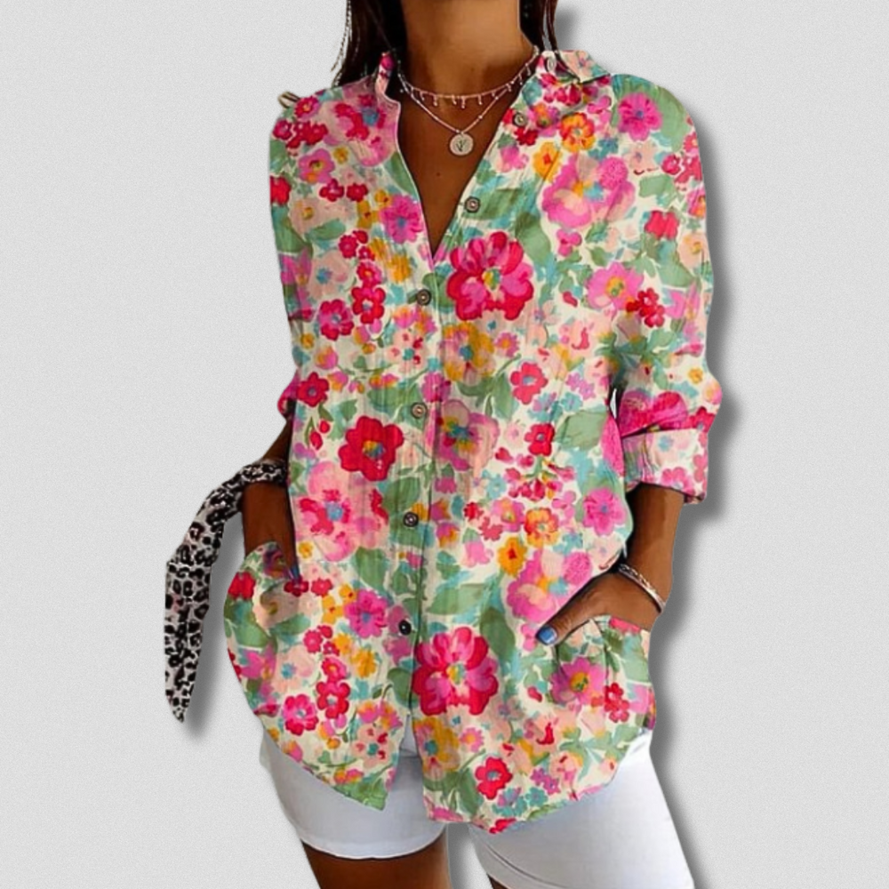 Fallon | Long Sleeve Floral Print Shirt