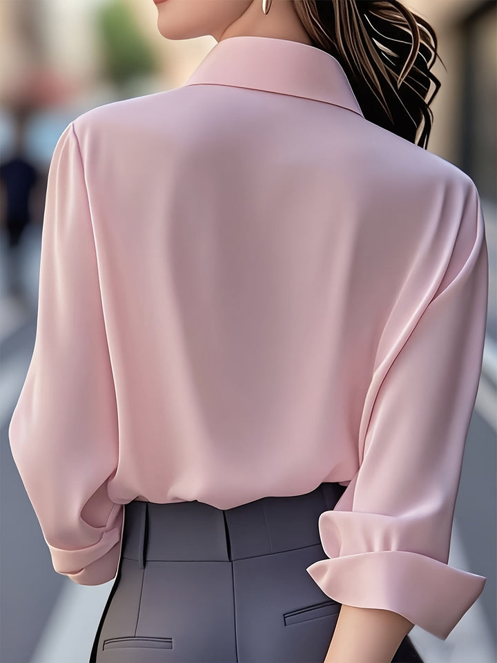 IRYNA | Elegant Long-Sleeve Shirt with Button Closure