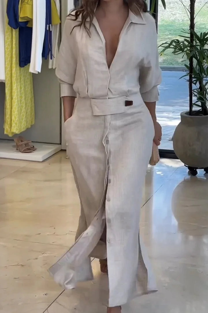 Eulalia | Maxi Dress in Cotton and Linen