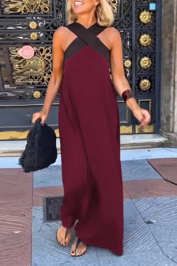 CARYS – WOMEN'S BACK CROSS DRESS, SLEEVELESS