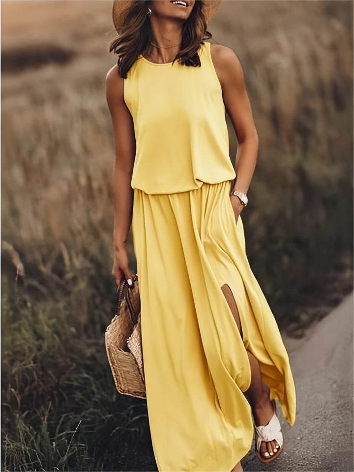 ROSALIA – LONG SLEEVELESS DRESS