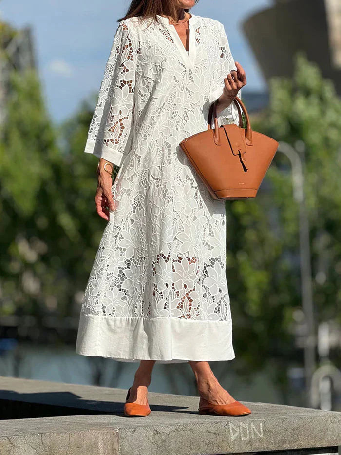 ALINA – ELEGANT WHITE LACE DRESS