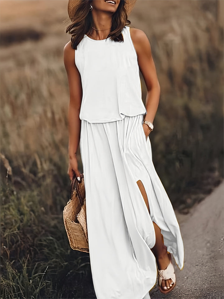 ROSALIA – LONG SLEEVELESS DRESS