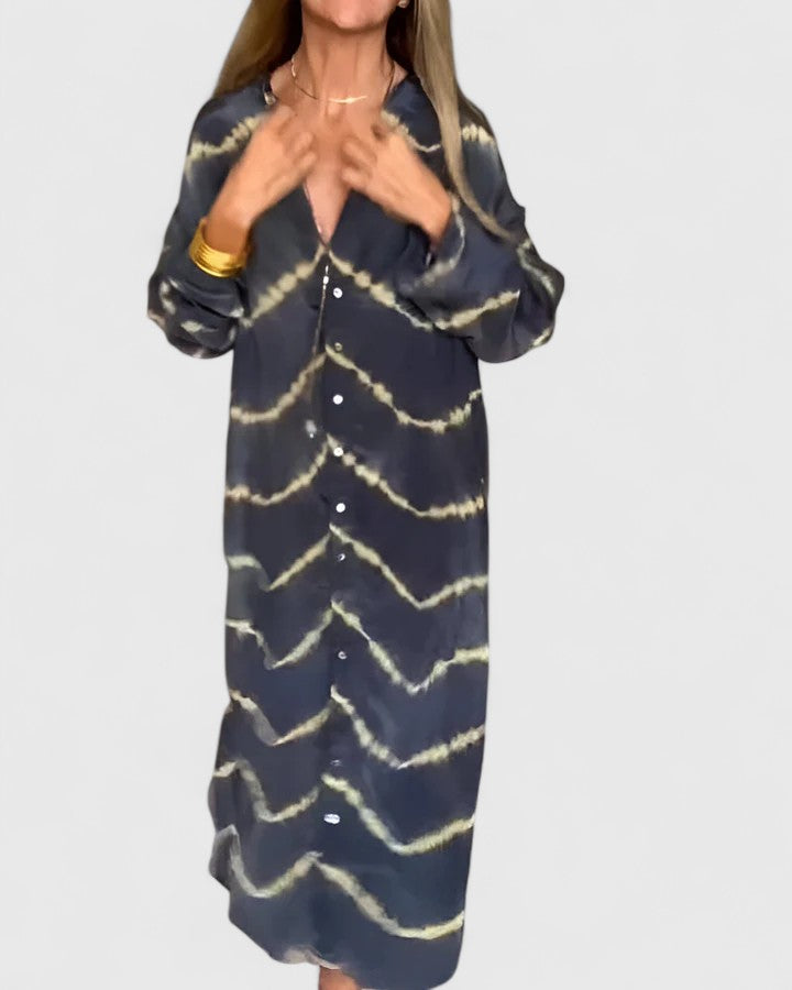 PAISLEY – TIE-DYE DRAPED SHIRT DRESS