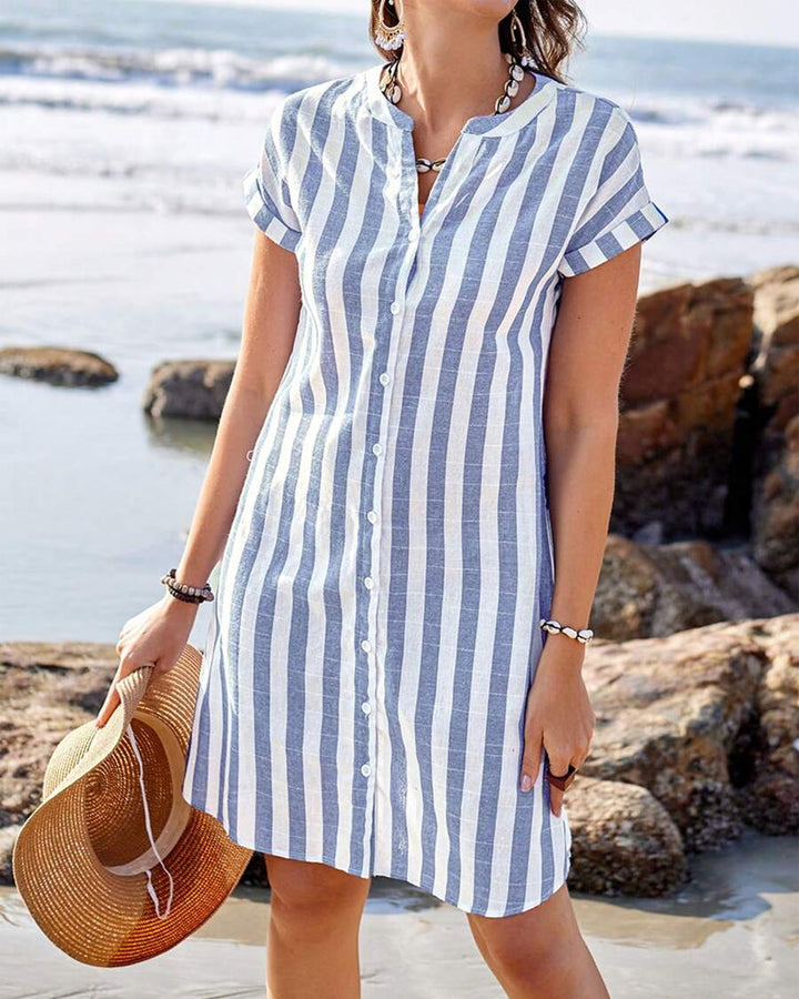 MIRANDA – STRIPED BREEZE SHIRT DRESS