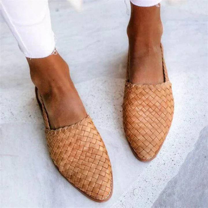 Lisa | Stylish Woven Strap Flat Shoes