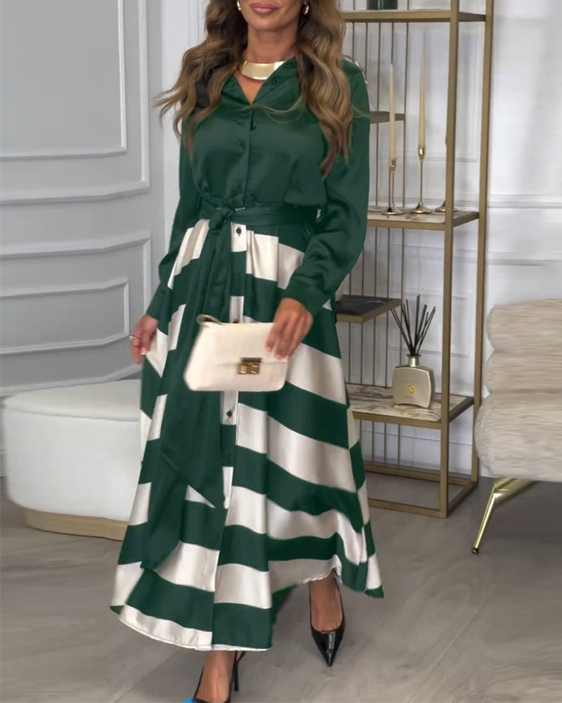 Ariana - Elegant Striped Dress