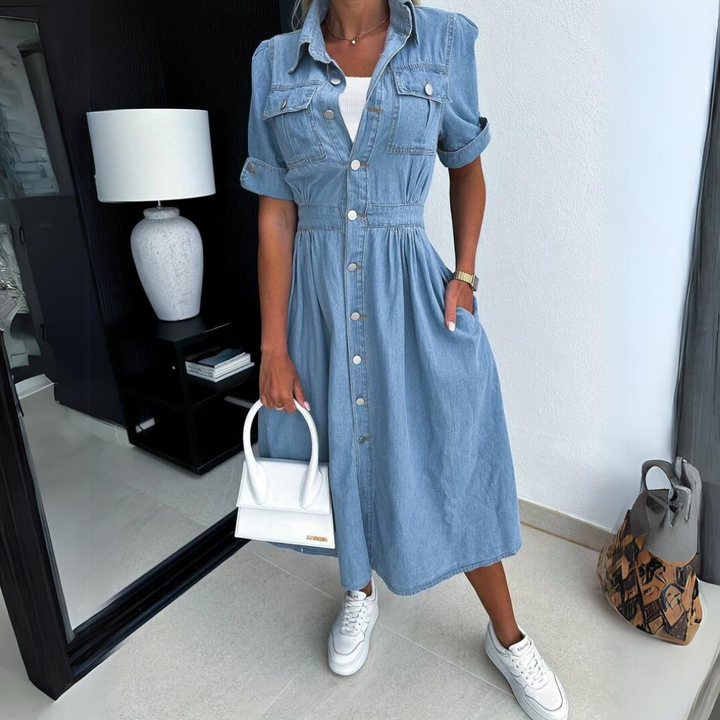 TAYLOR – DENIM DRESS WITH BUTTONS