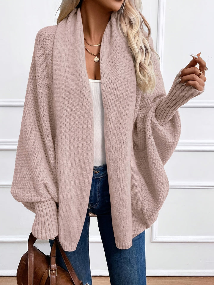 Zinnia - Knitted Cardigan with Canvas-Style Sleeves