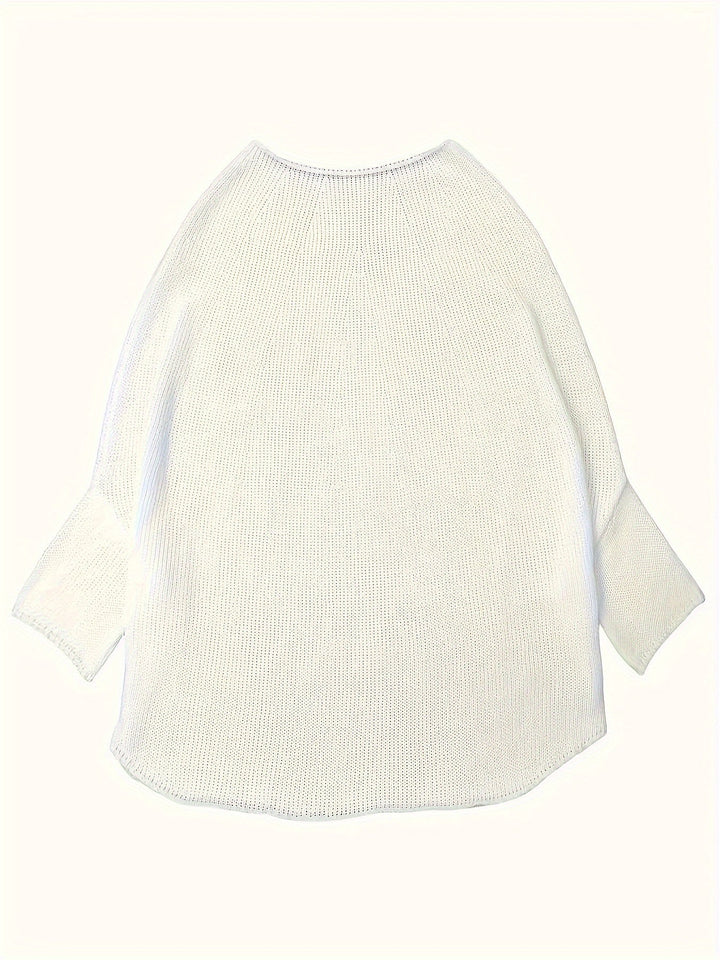 Natalie | Elegant Knitted Sweater with Batwing Sleeves