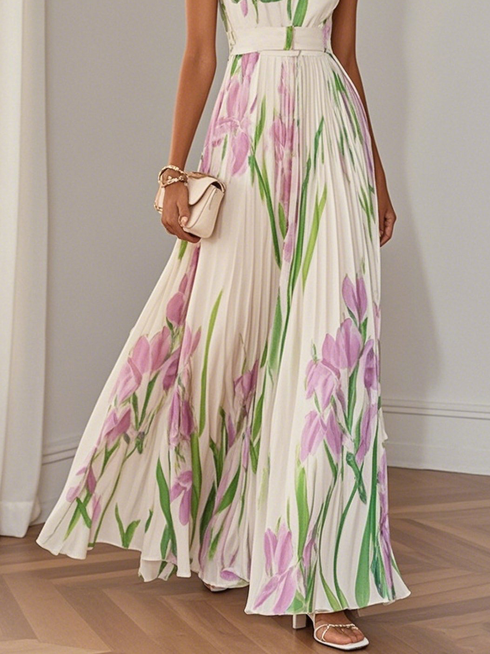 LILA – ELEGANT MAXI DRESS WITH FLOWERS